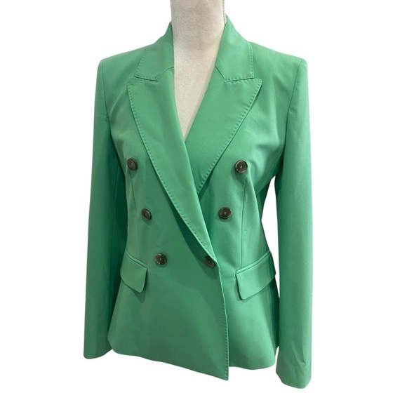 MARELLA Affetto By Max Mara Women’s Double Breasted Blazer Bright Green NWT $535 - Picture 9 of 16